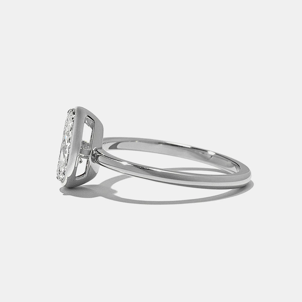 Jackson Pear Solitaire in White Gold - Image 4