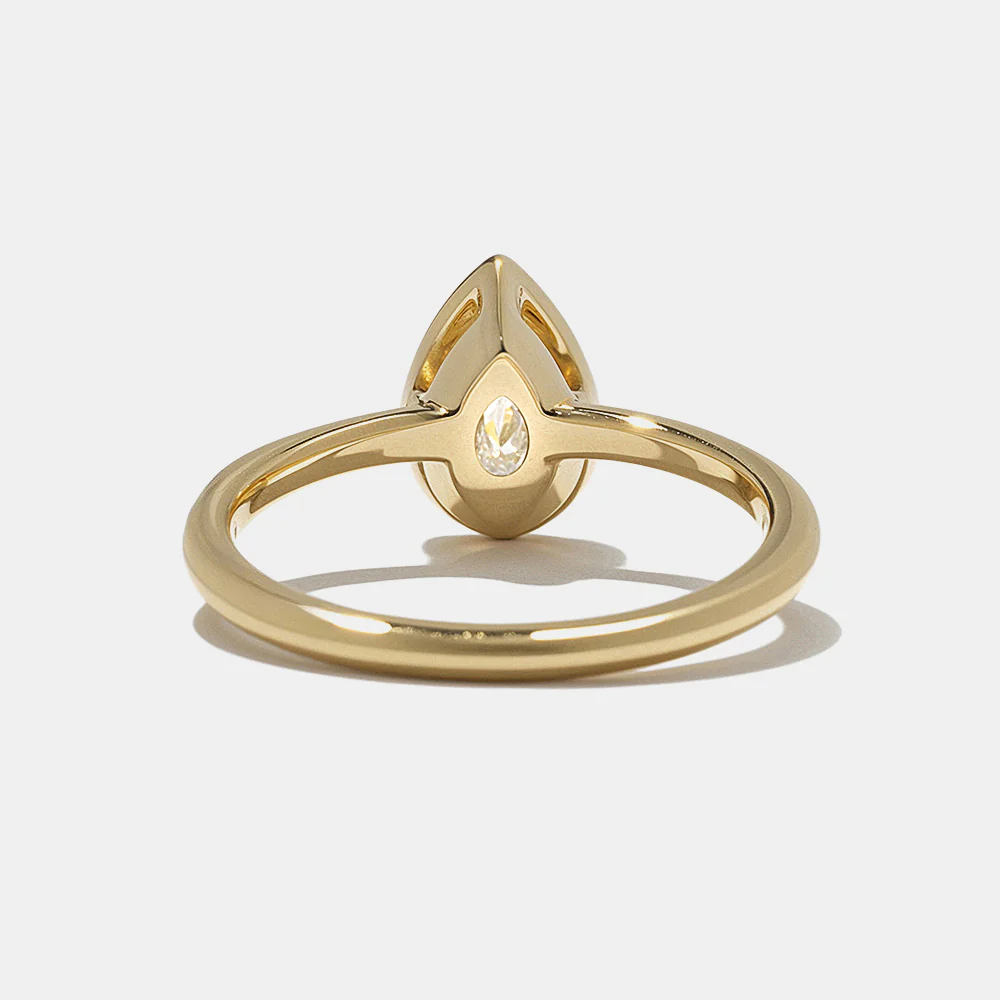 Jackson Pear Solitaire in Yellow Gold - Image 5