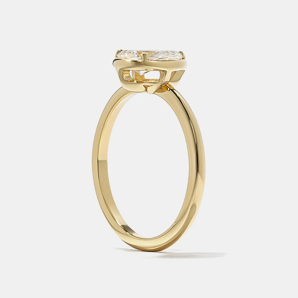Jackson Pear Solitaire in Yellow Gold - Image 6