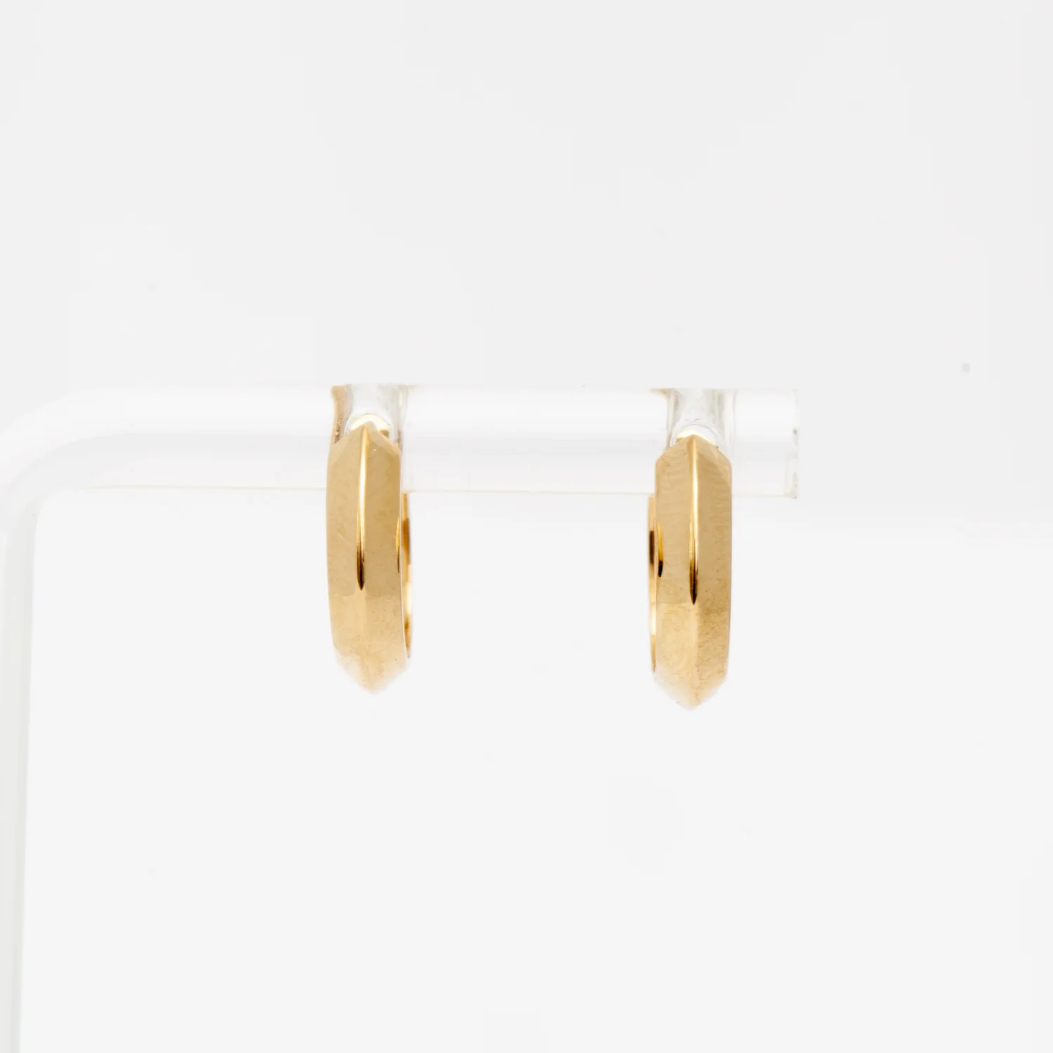 Knife Edge Hinged Huggie Hoops - Image 3