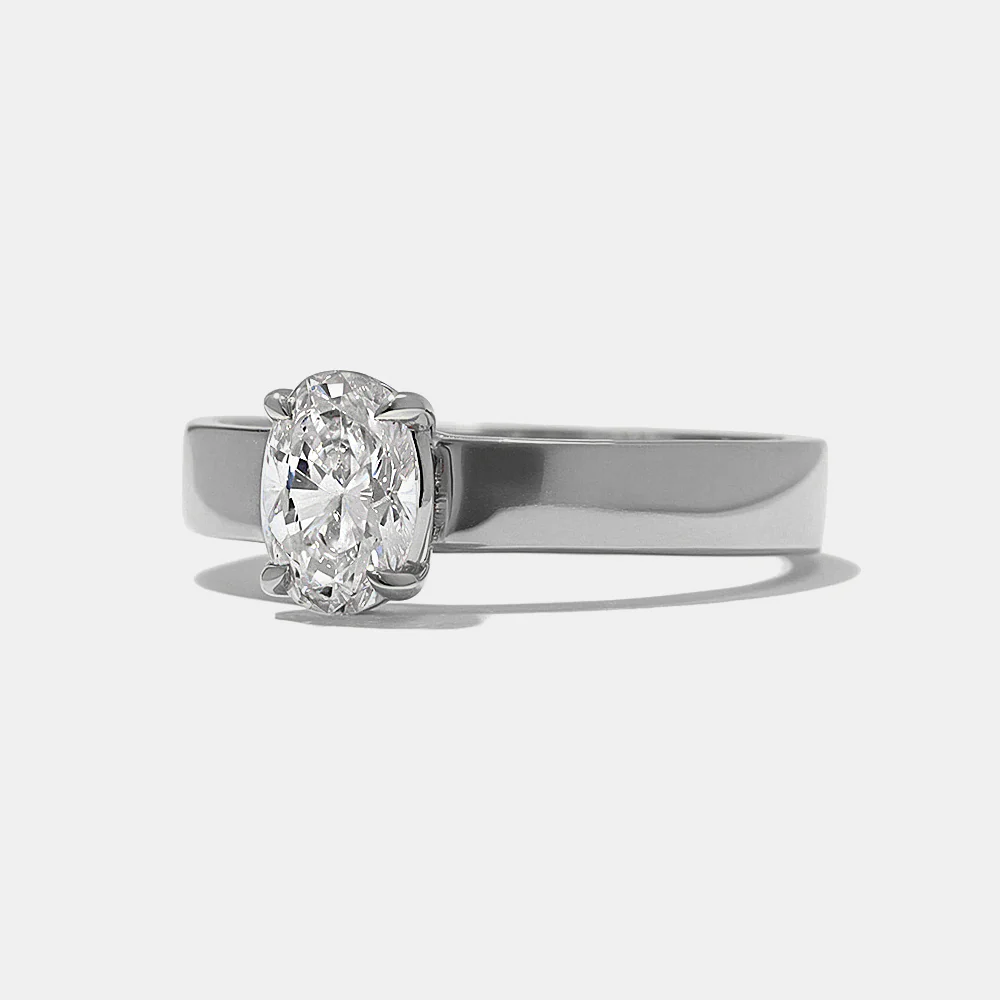 Laguna Oval Solitaire in Platinum - Image 3
