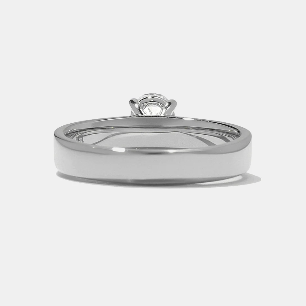 Laguna Oval Solitaire in Platinum - Image 5