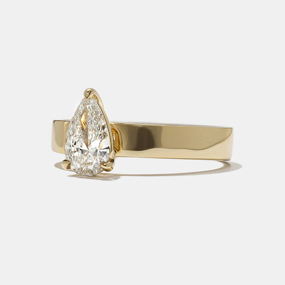 Laguna Pear Solitaire in Yellow Gold - Image 3