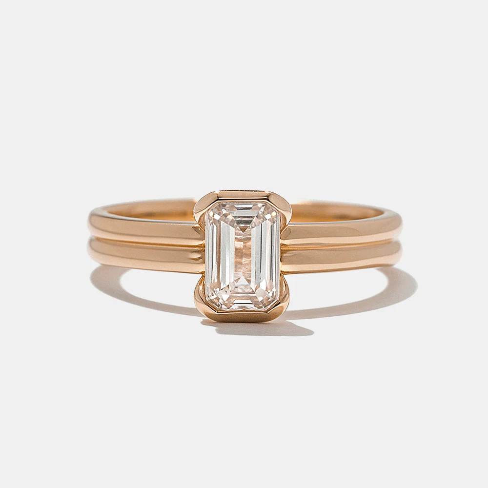 Larkin Emerald-Cut Solitaire in Rose Gold