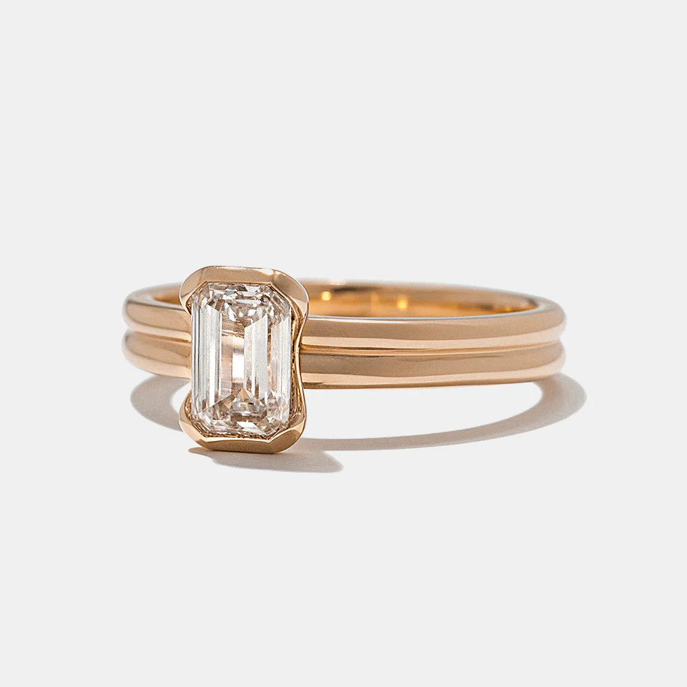 Larkin Emerald-Cut Solitaire in Rose Gold - Image 3