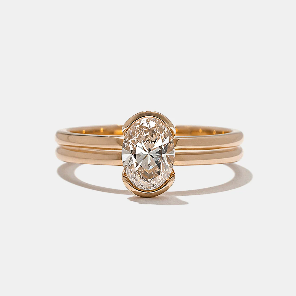 Larkin Oval Solitaire in Rose Gold