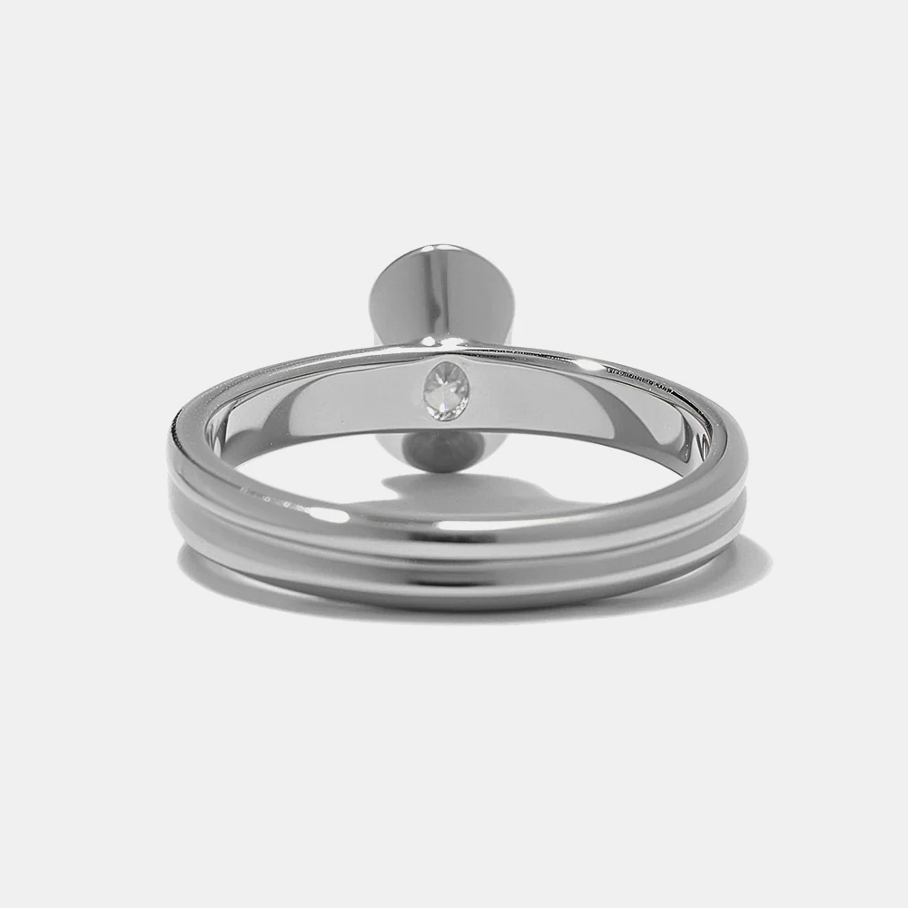 Larkin Oval Solitaire in White Gold - Image 5