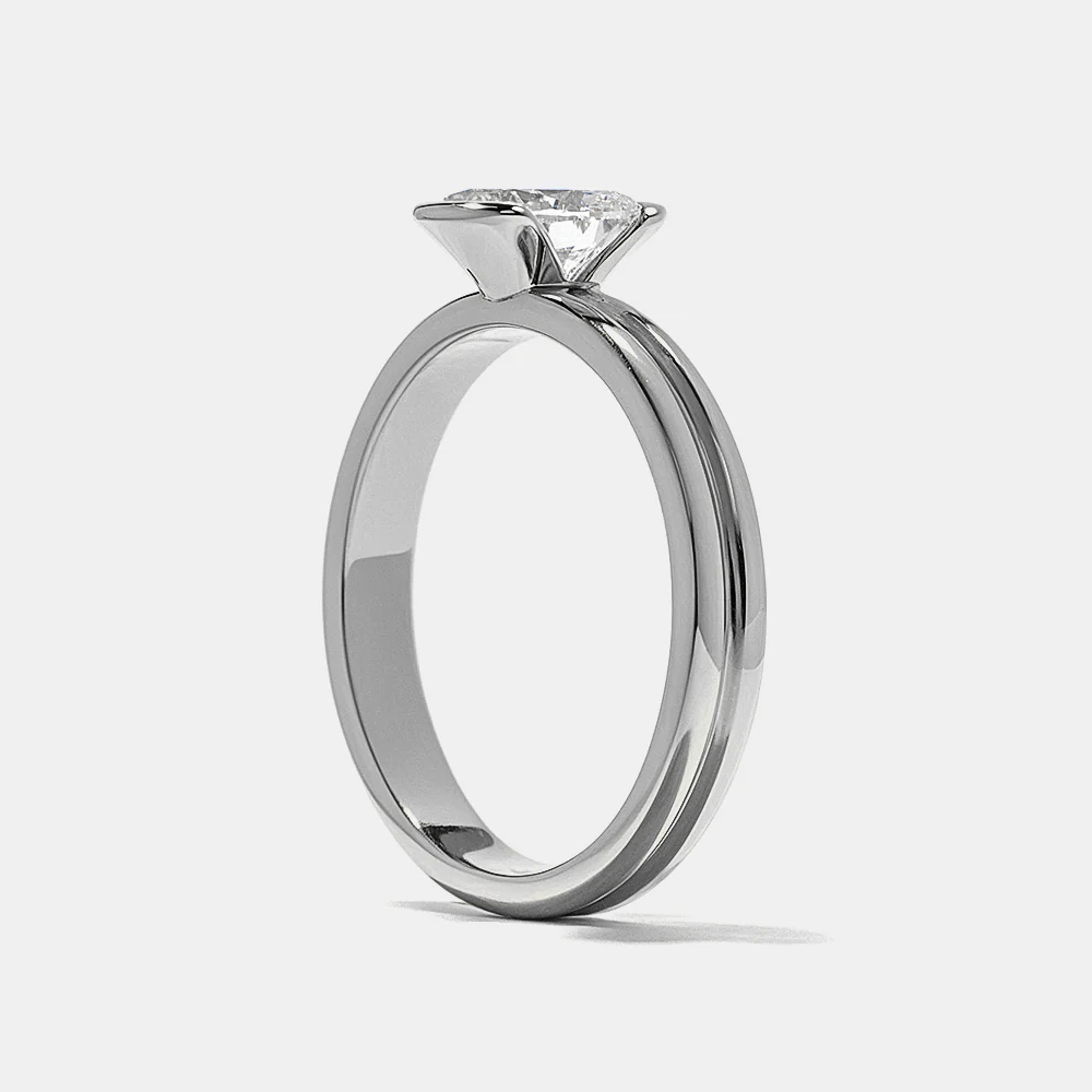 Larkin Oval Solitaire in White Gold - Image 6
