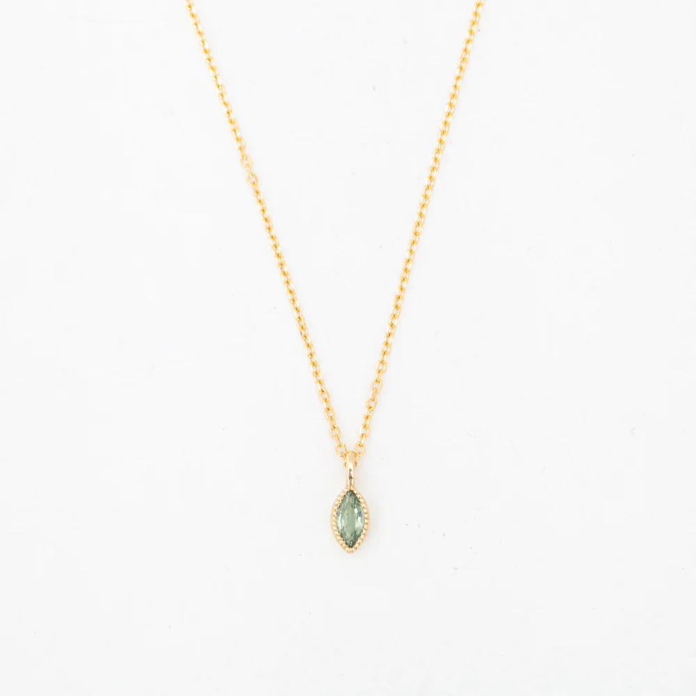 Marquise Green Sapphire Wisp Necklace