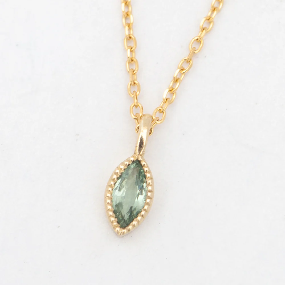 Marquise Green Sapphire Wisp Necklace - Image 3