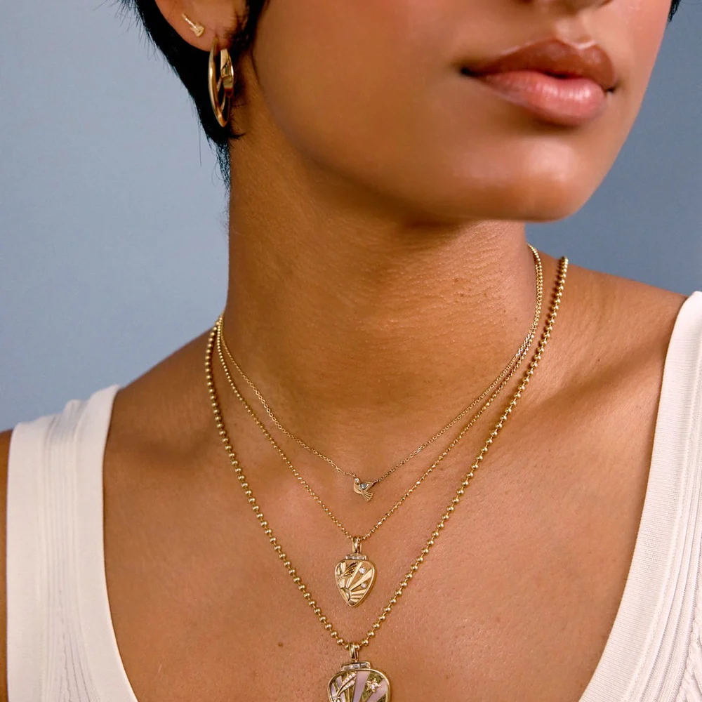 Mini Gold Guitar Pick Pendant - Image 4