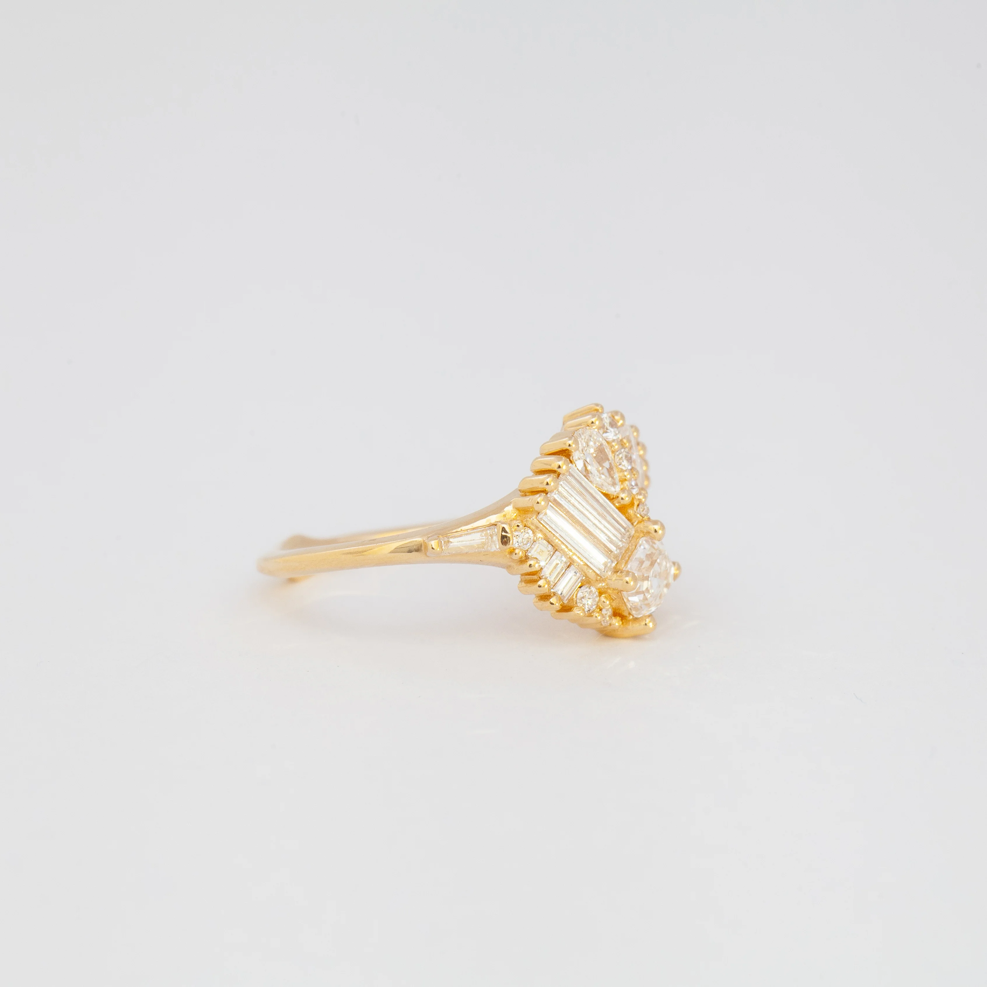 Mirrored Cluster Ring with Asscher Cut Diamond - Image 3