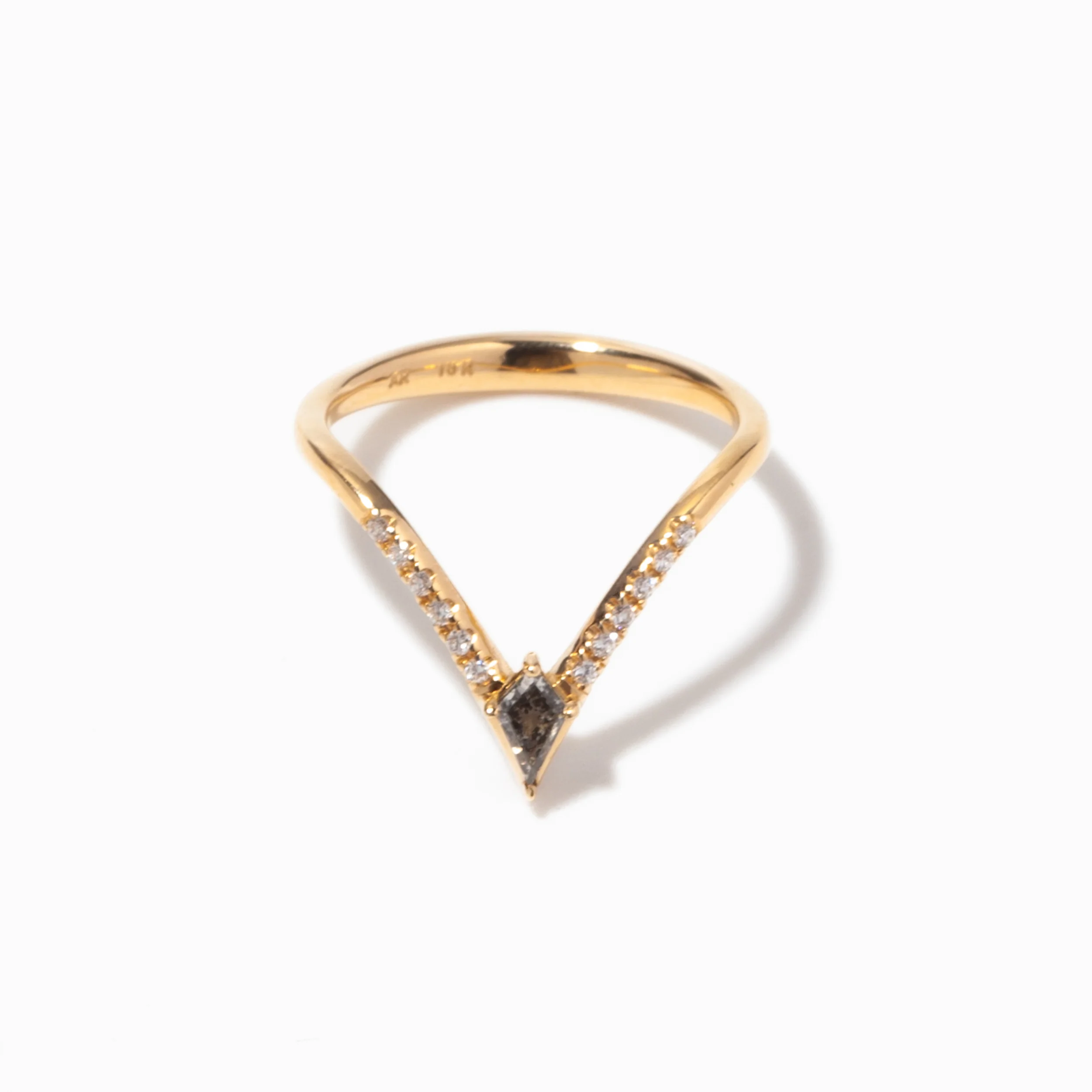 Nesting Kite Diamond Wedding Ring with a Pave Diamond Band - Image 3