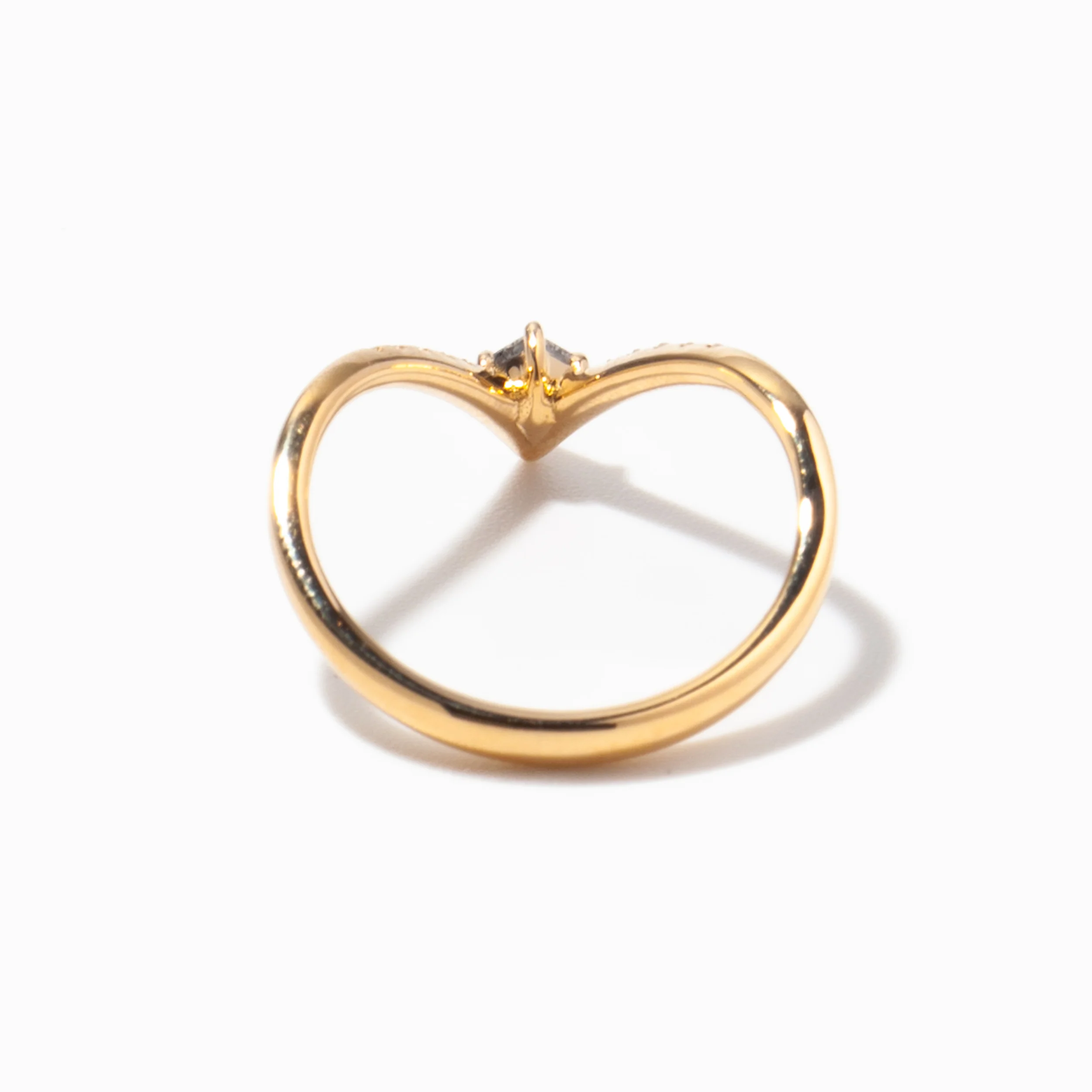 Nesting Kite Diamond Wedding Ring with a Pave Diamond Band - Image 4