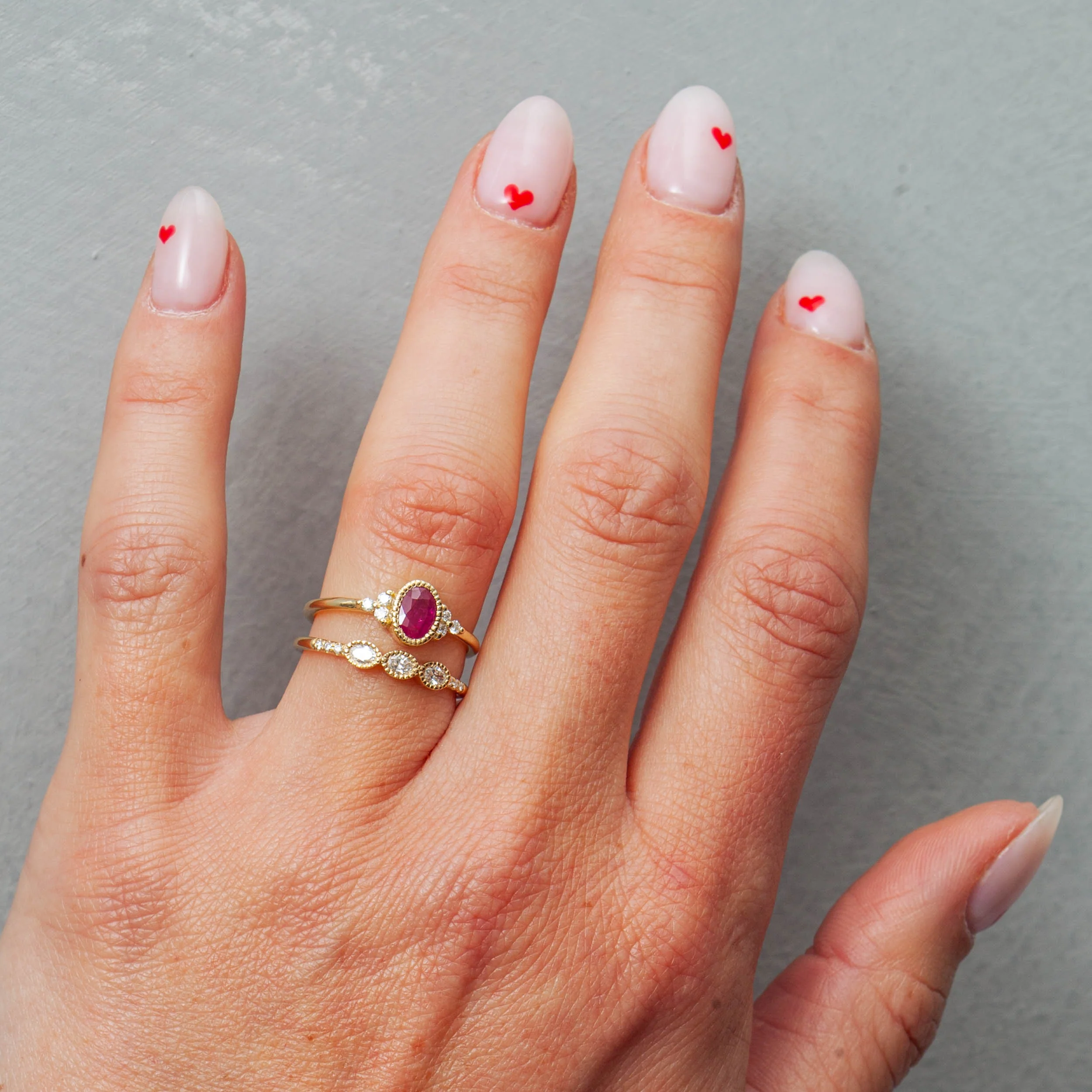 Oval Ruby Cluster Ring - Image 2