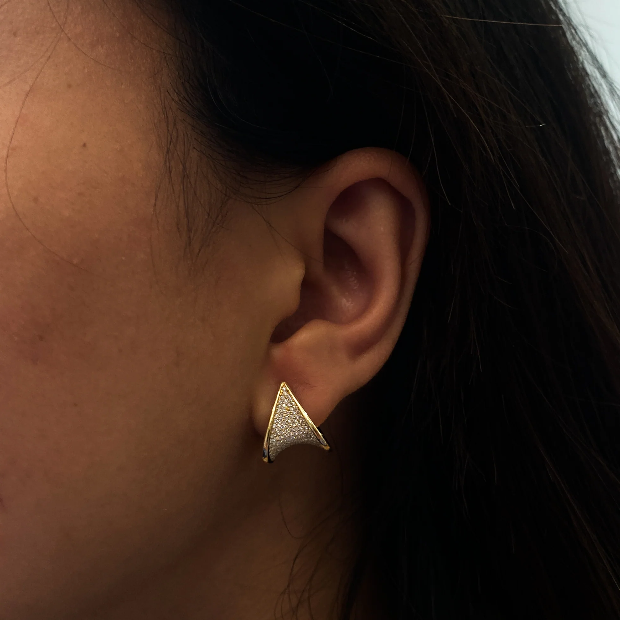 Pave Diamond Hoop Earrings - Image 2