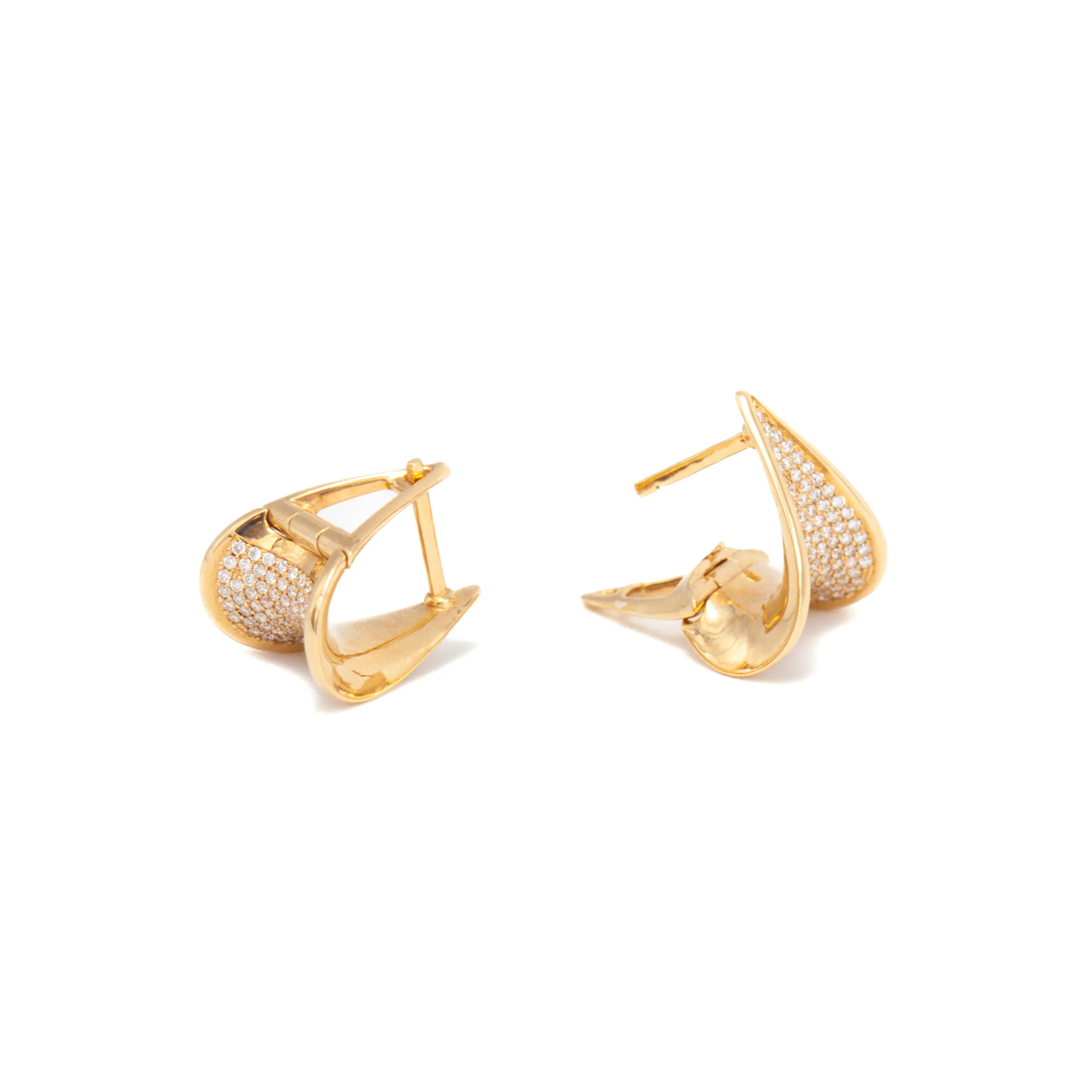 Pave Diamond Hoop Earrings - Image 4