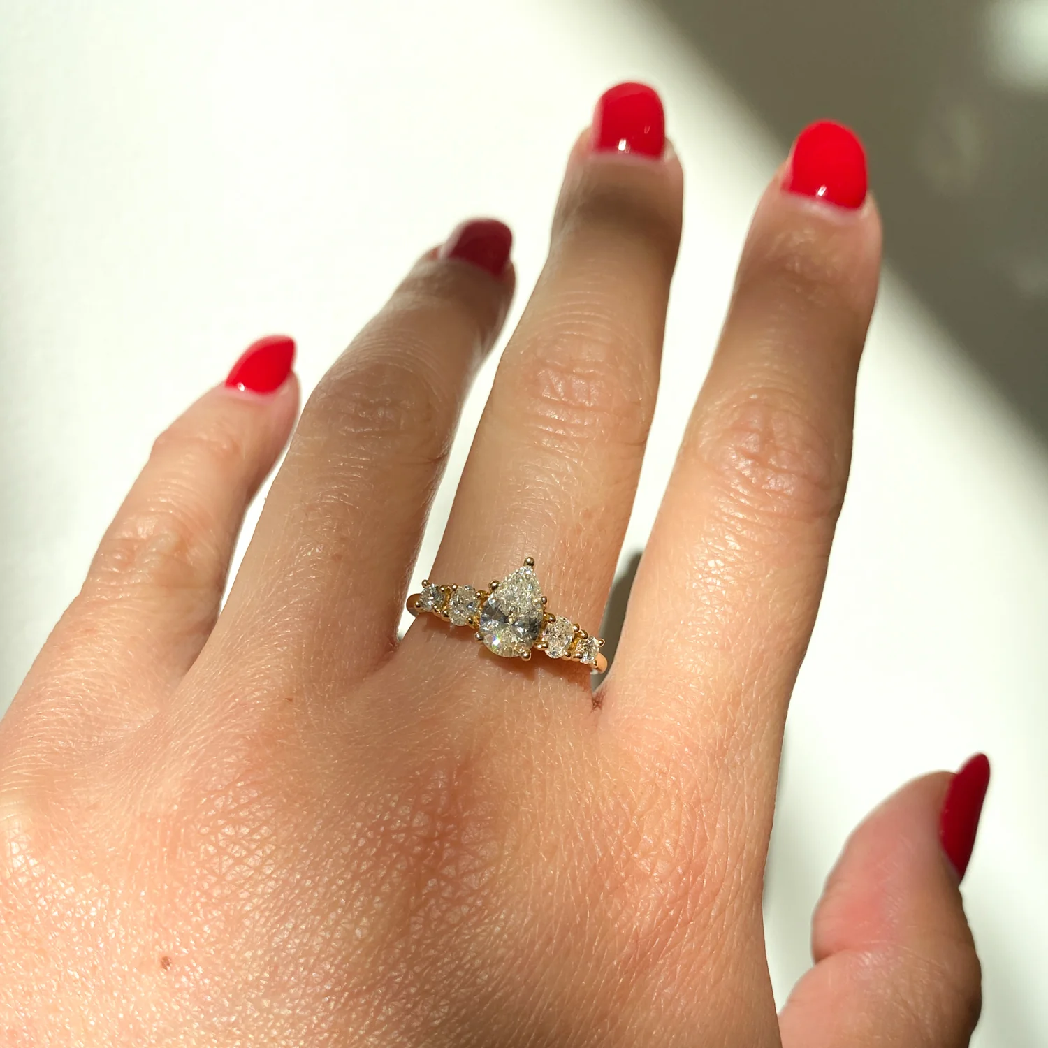 Pear Diamond Five-Stone Ring - Image 2