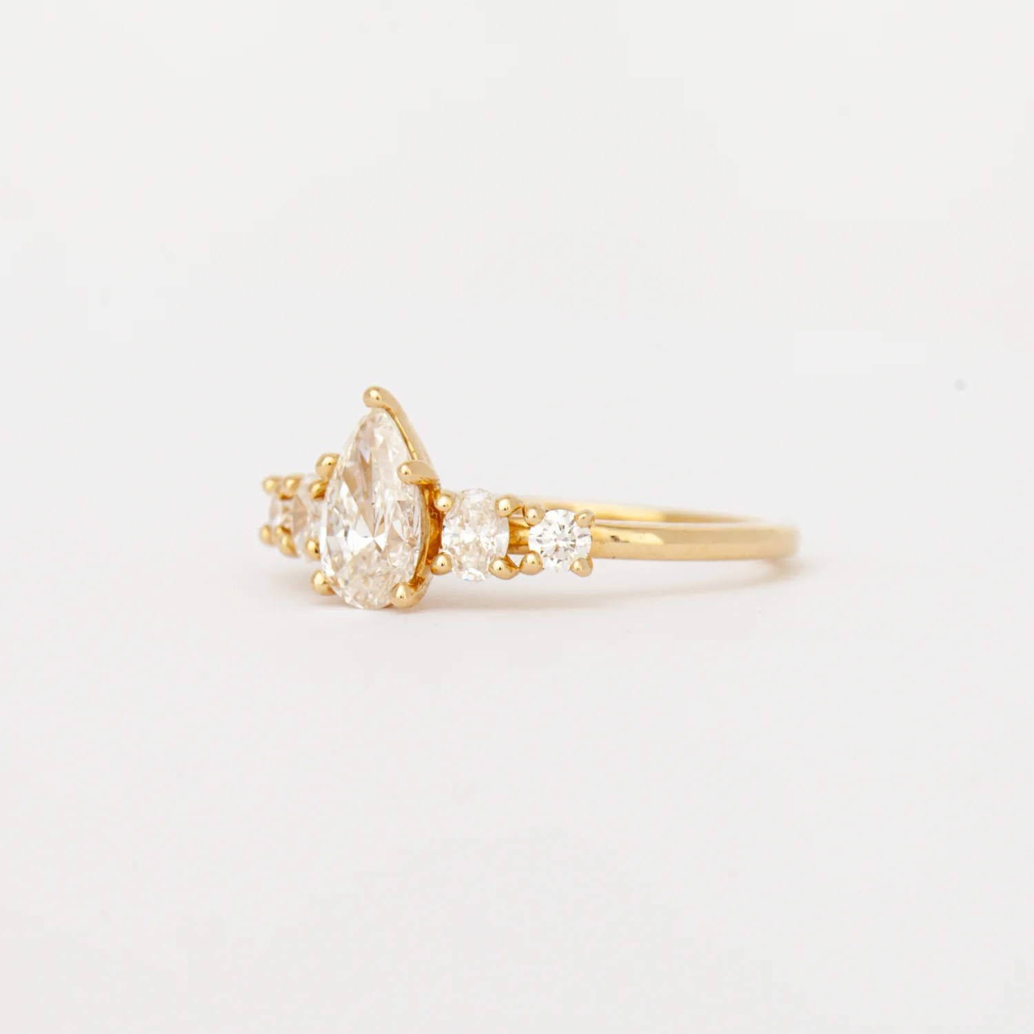 Pear Diamond Five-Stone Ring - Image 3