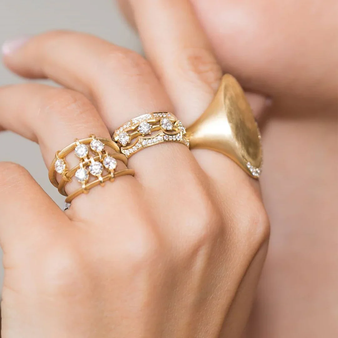 Penelope 3 Row Floating Diamond Ring - Image 2