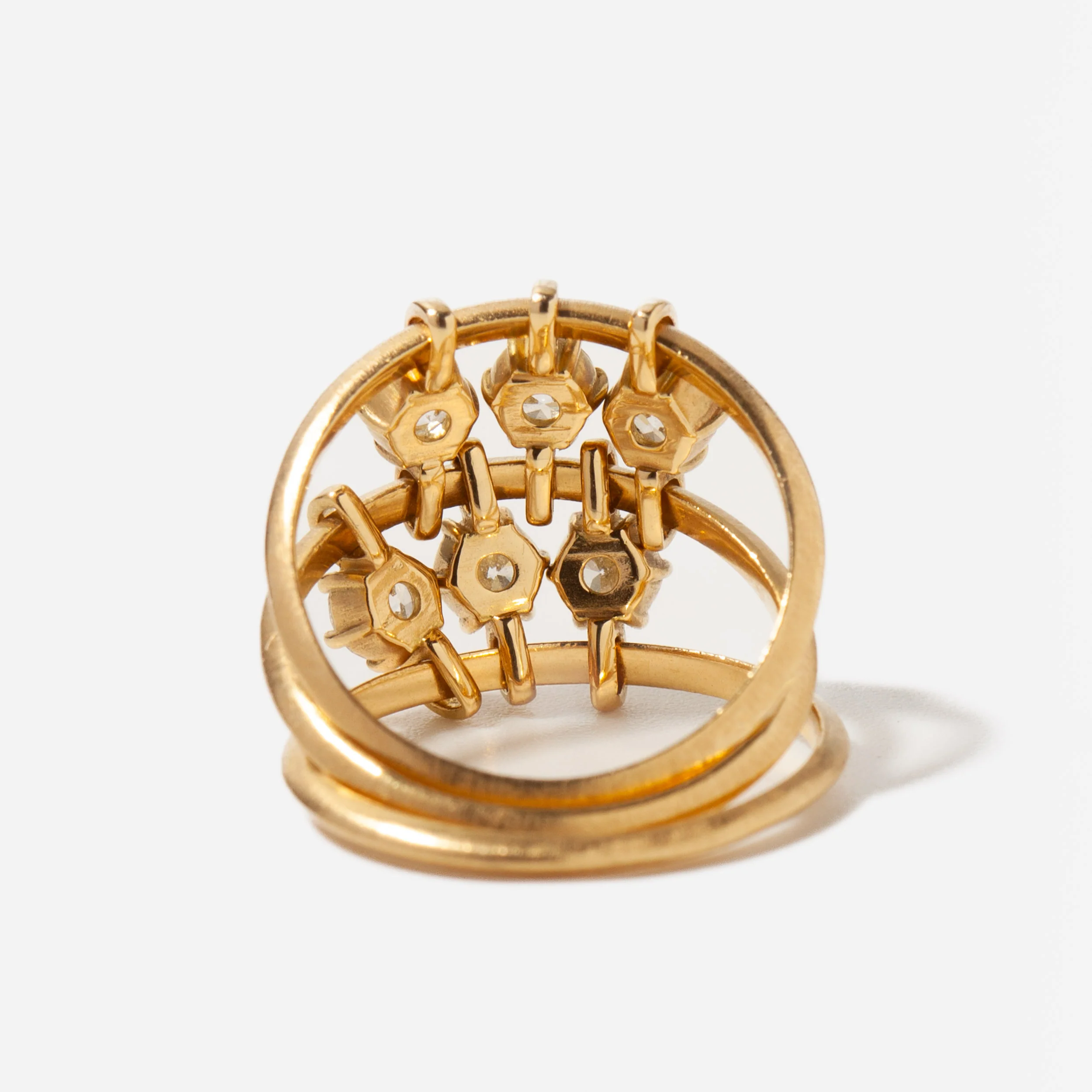 Penelope 3 Row Floating Diamond Ring - Image 3