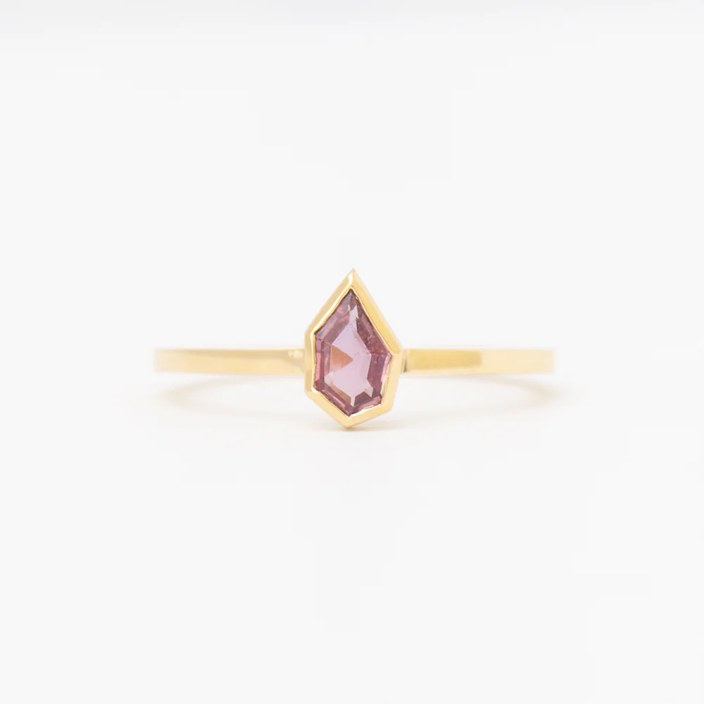 0.50 ct Pink Hexagonal Sapphire Mosaic Stack Ring