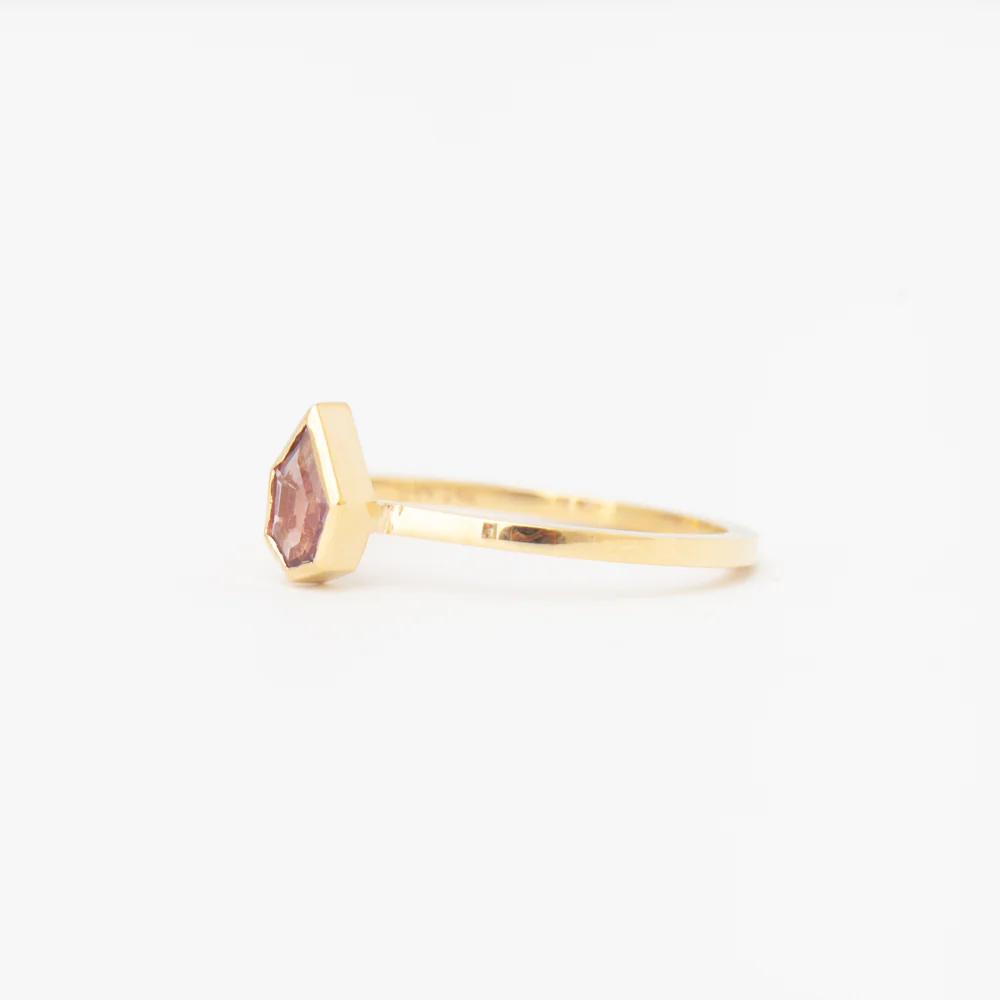 0.50 ct Pink Hexagonal Sapphire Mosaic Stack Ring - Image 3