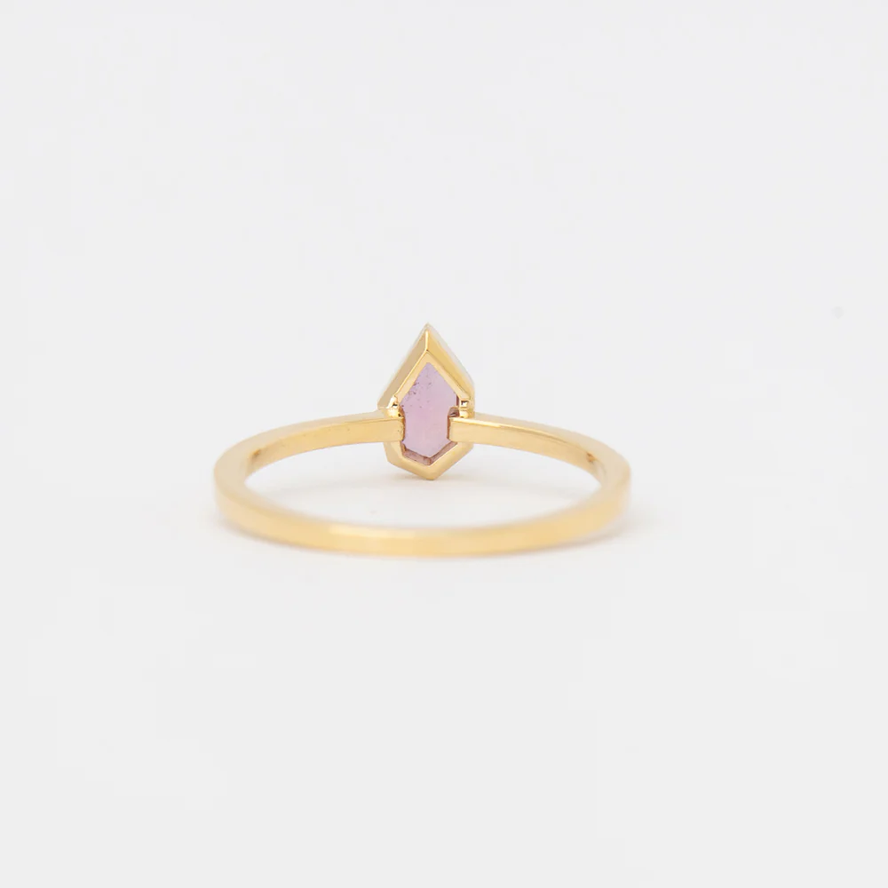 0.50 ct Pink Hexagonal Sapphire Mosaic Stack Ring - Image 4