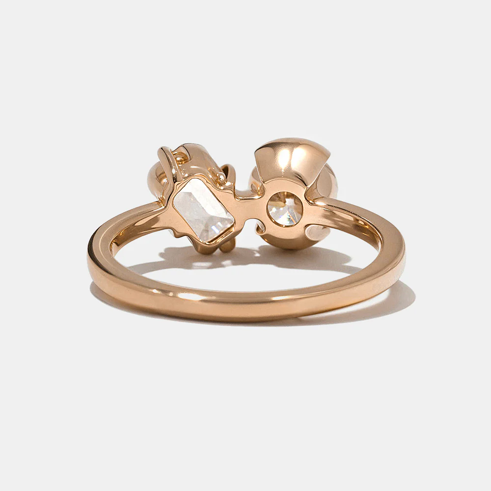 Polk Round and Emerald-Cut in Rose Gold - Image 5