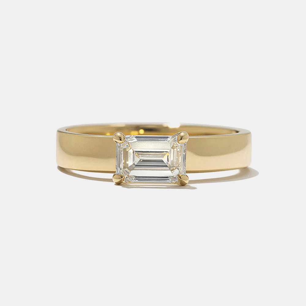 Presidio Emerald-Cut Solitaire in Yellow Gold