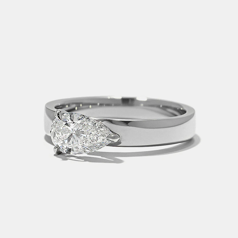 Presidio Pear Solitaire in White Gold - Image 3