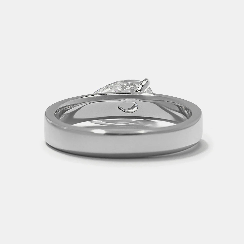 Presidio Pear Solitaire in White Gold - Image 5