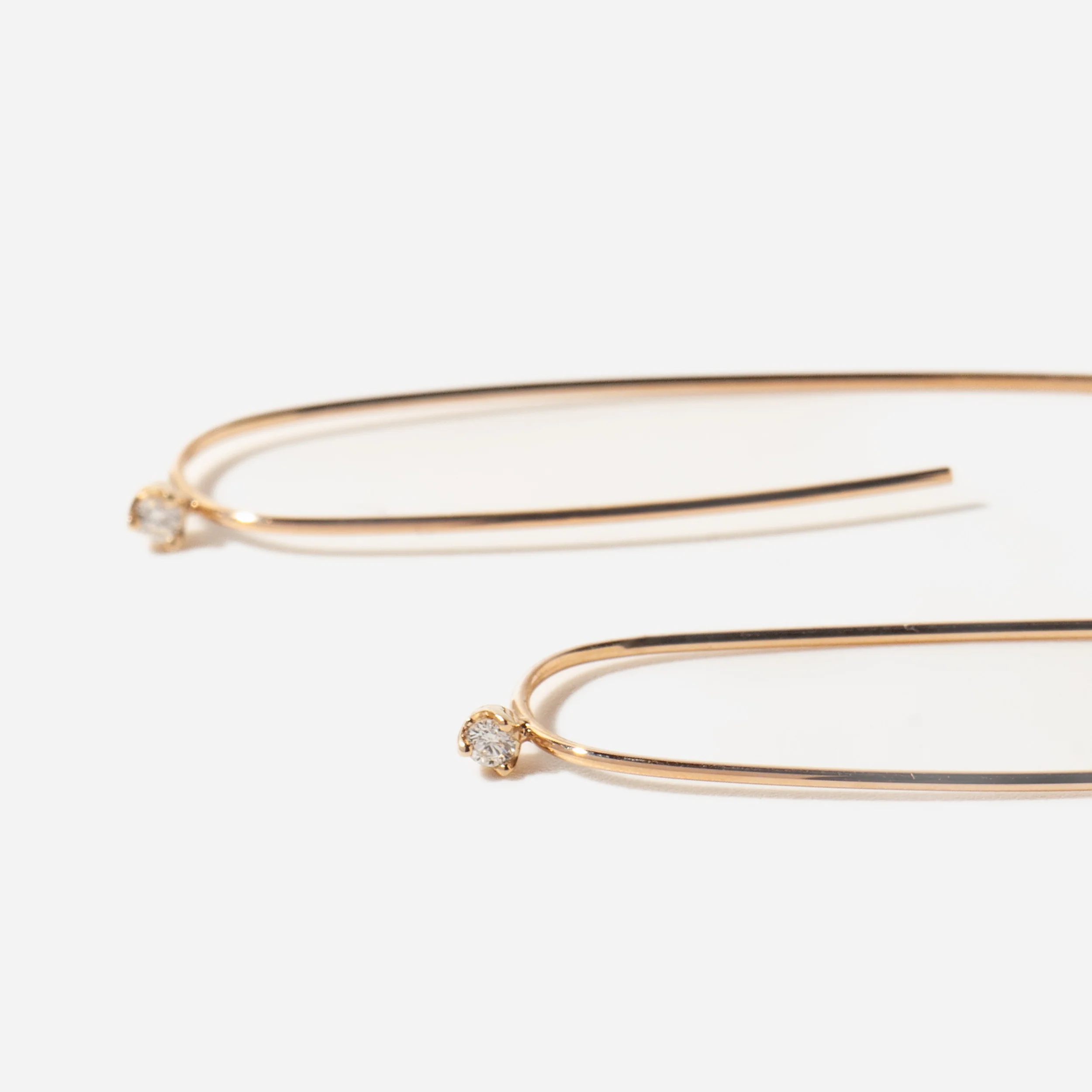 Prong-set Diamond Wire Thread Thru Earrings - Image 4
