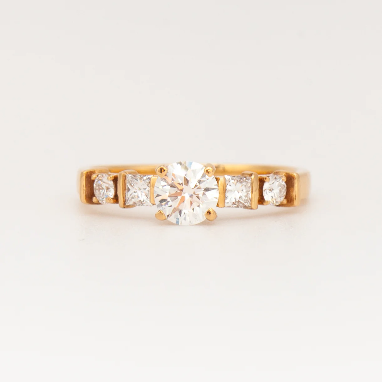 0.50 ct Round Art-Deco Five Stone Ring