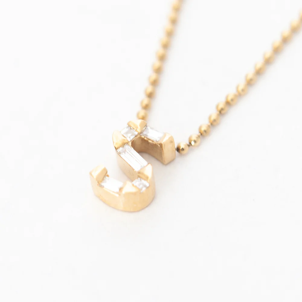 Custom Personalized Initial Diamond Necklace - Image 3