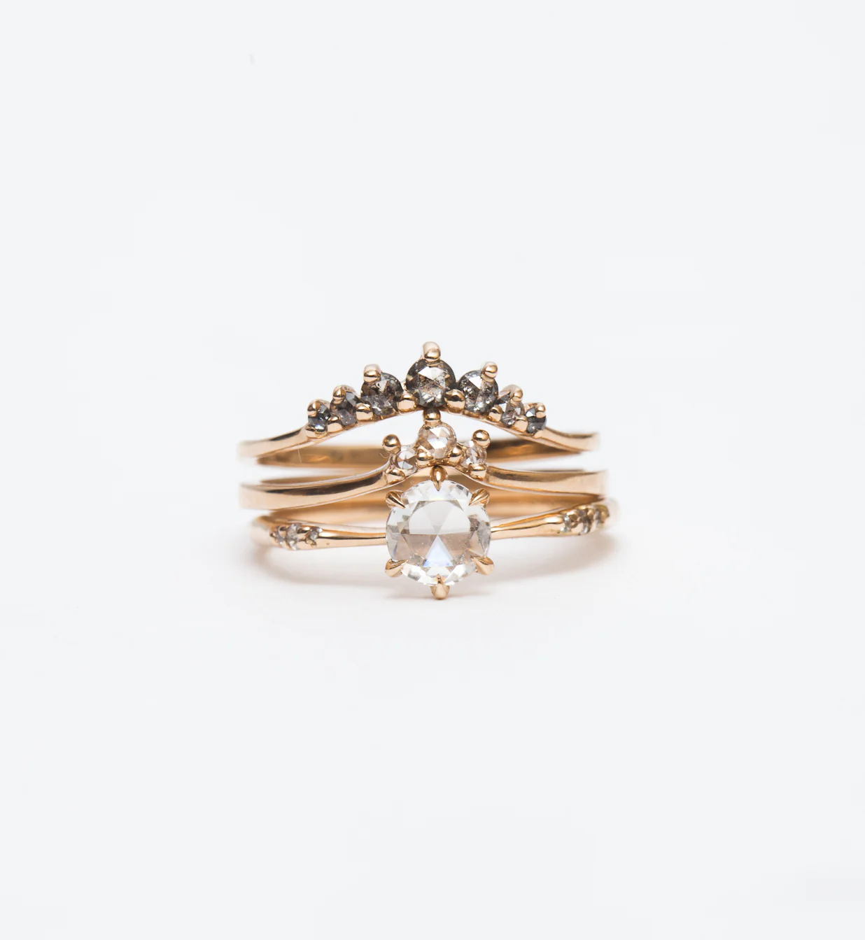 Salt & Pepper Diamond Beacen Ring - Image 4