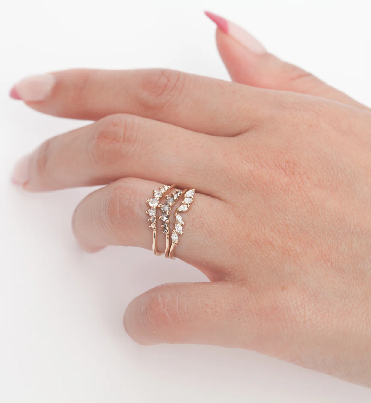 Salt & Pepper Diamond Beacen Ring - Image 5