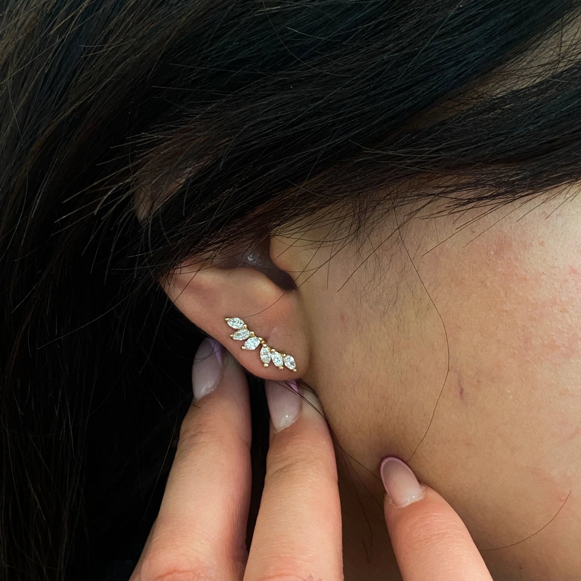 Single Diamond Lyrie Earring - Image 2
