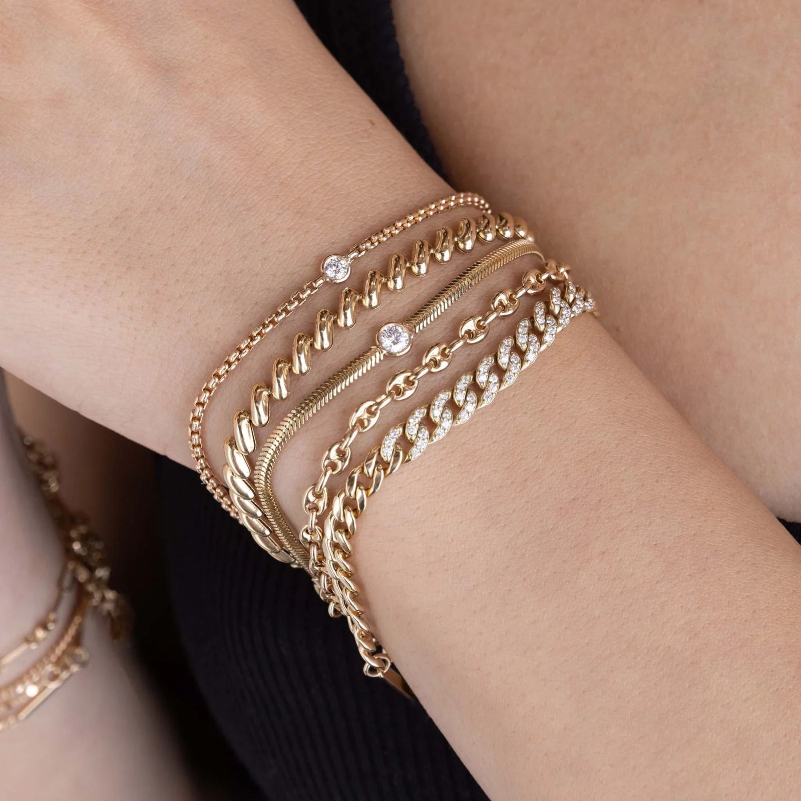 Small Puffed Mariner Chain Bracelet - Image 4
