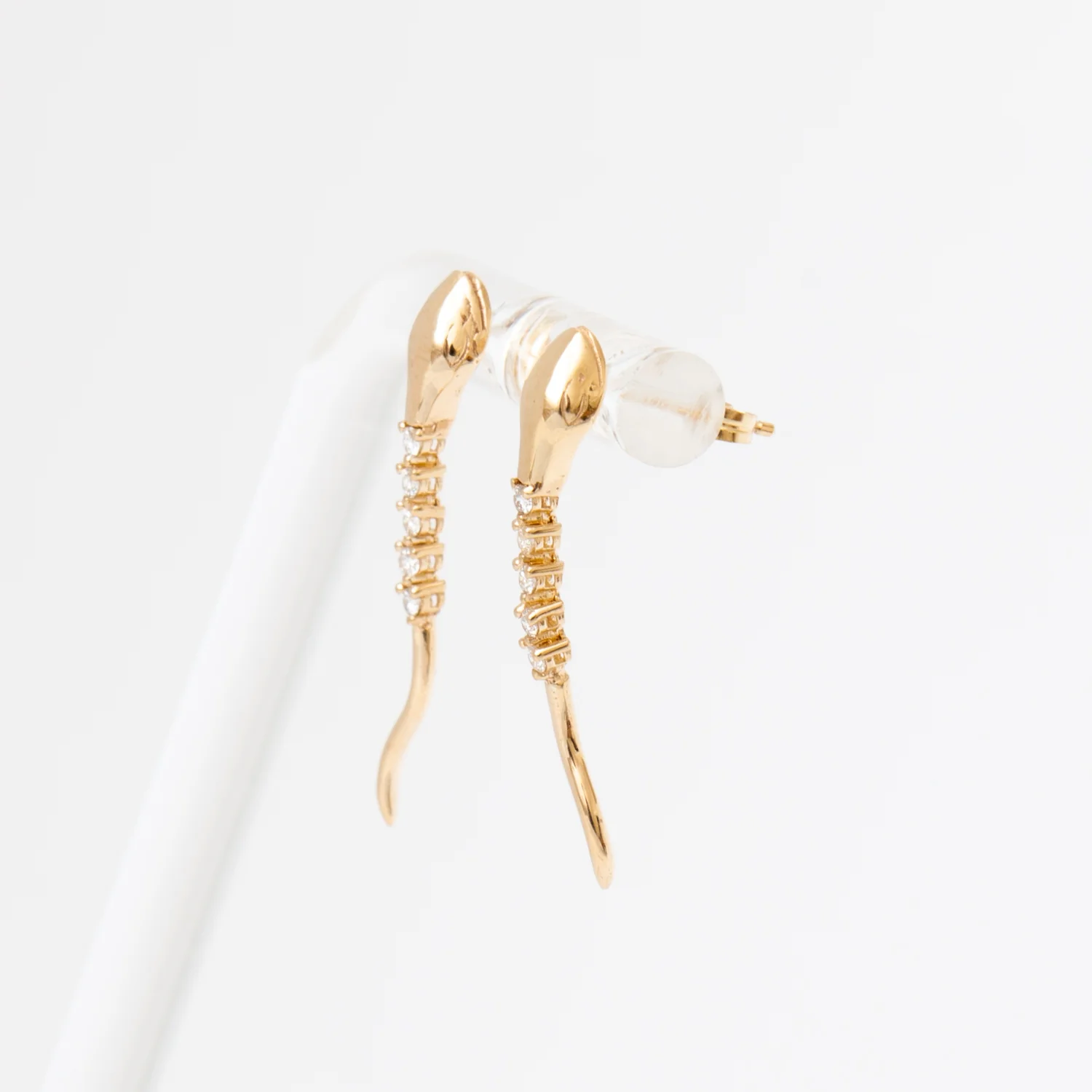Snake Diamond Tennis Earrings - Image 3