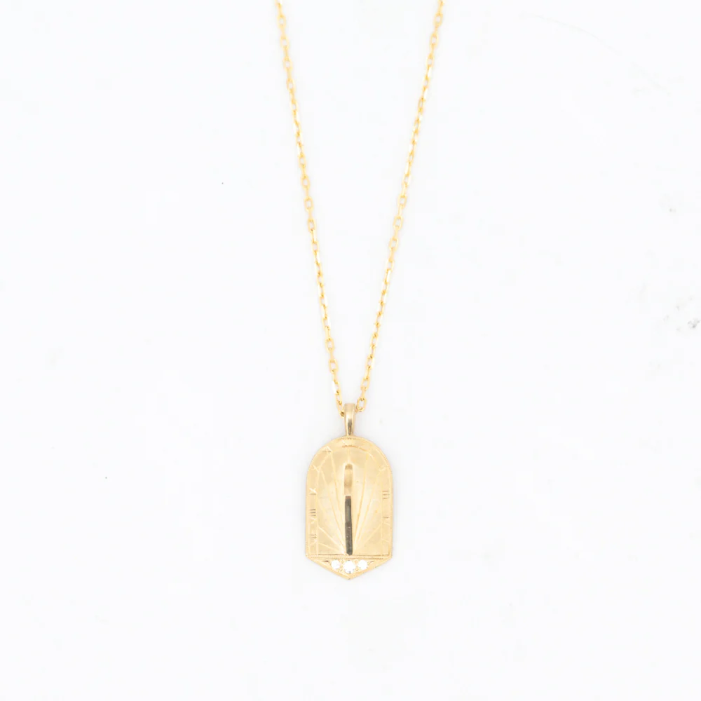 Sundial Medallion Pendant Necklace