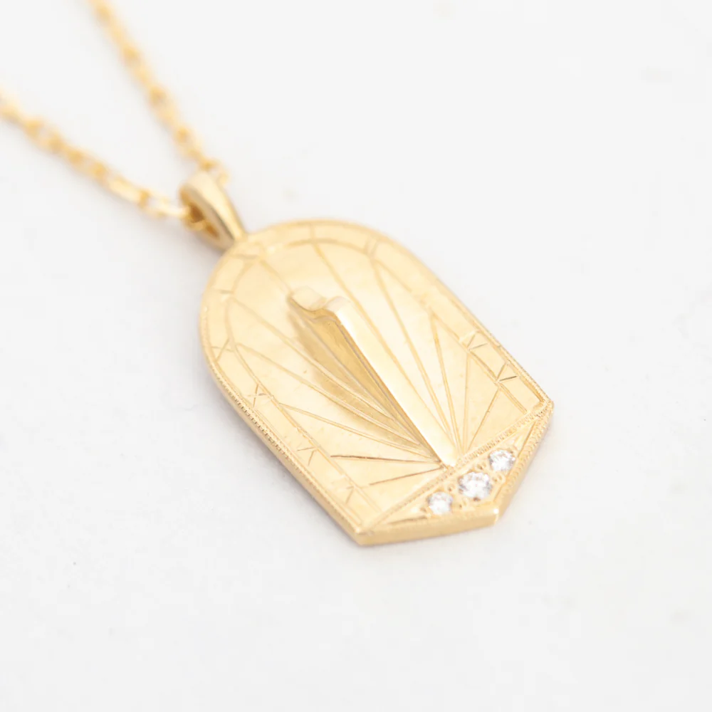 Sundial Medallion Pendant Necklace - Image 3