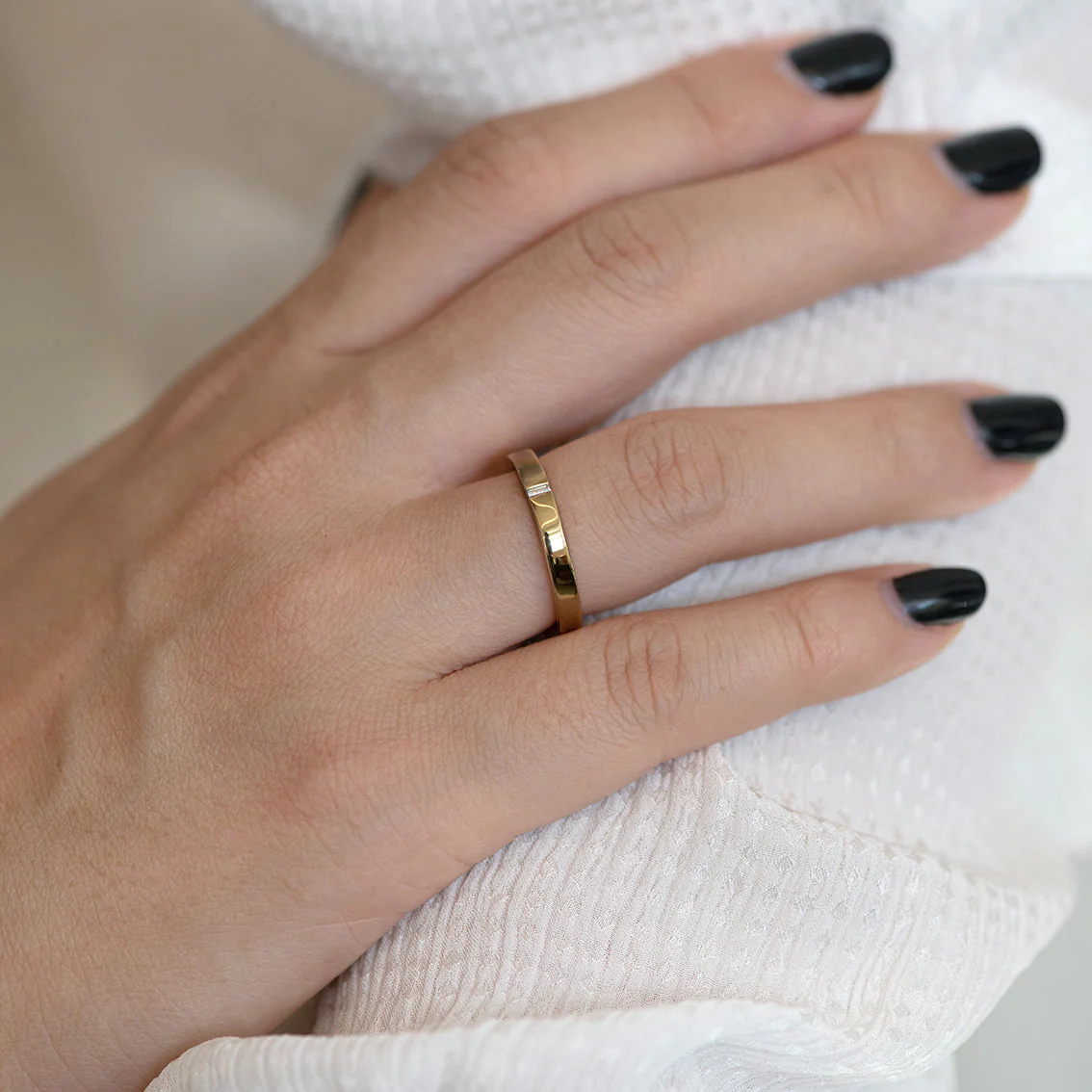Thin Baguette Wedding Band - Image 4