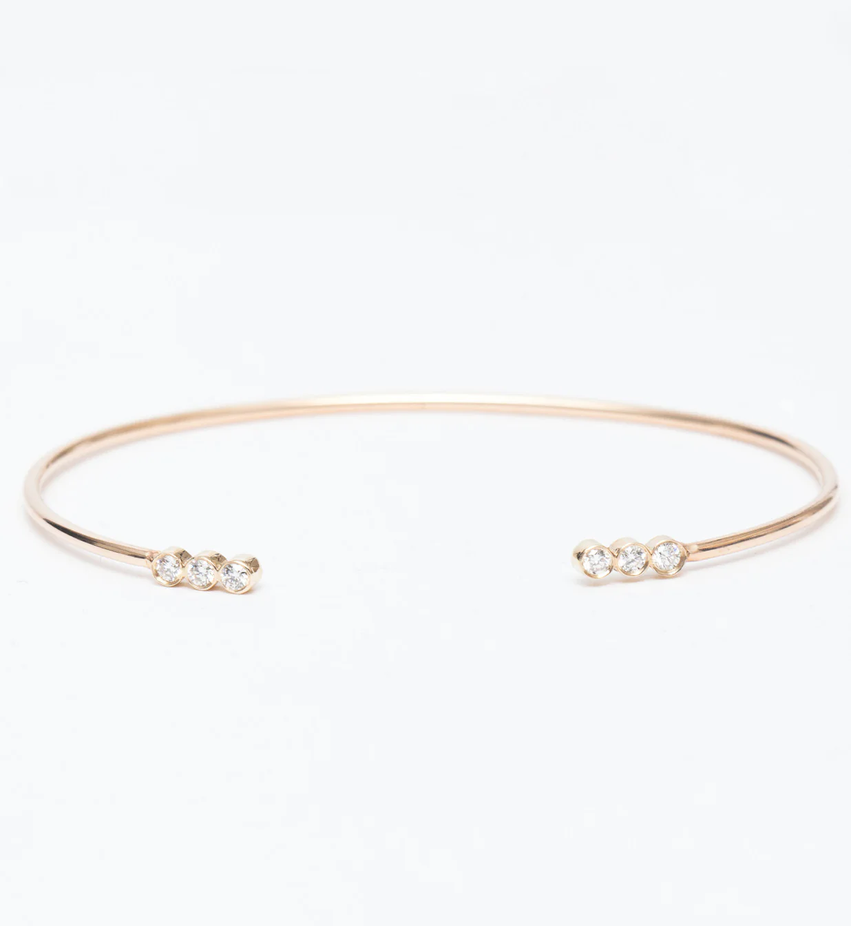 Three Diamond Line Open Cuff
