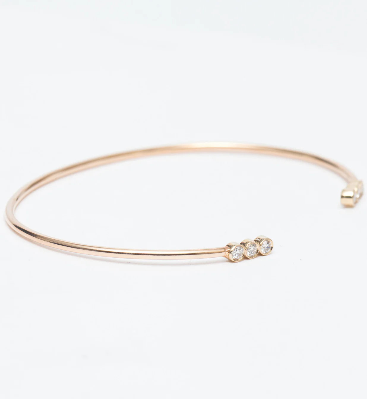 Three Diamond Line Open Cuff - Image 2