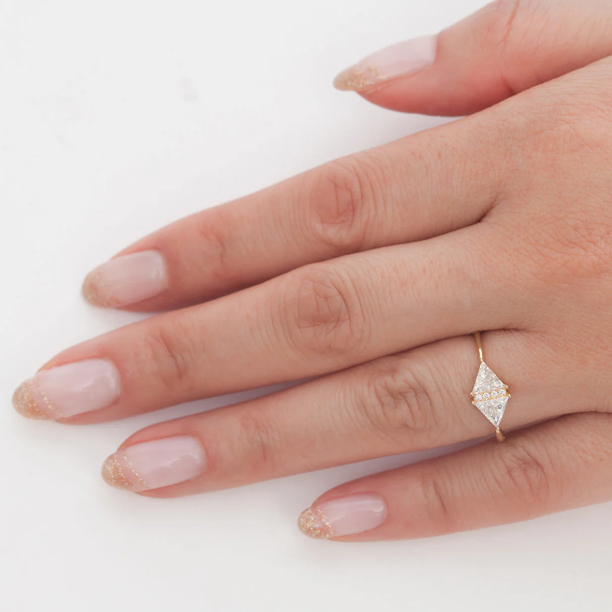 Vintage Diamond Triangle Ring - Image 4
