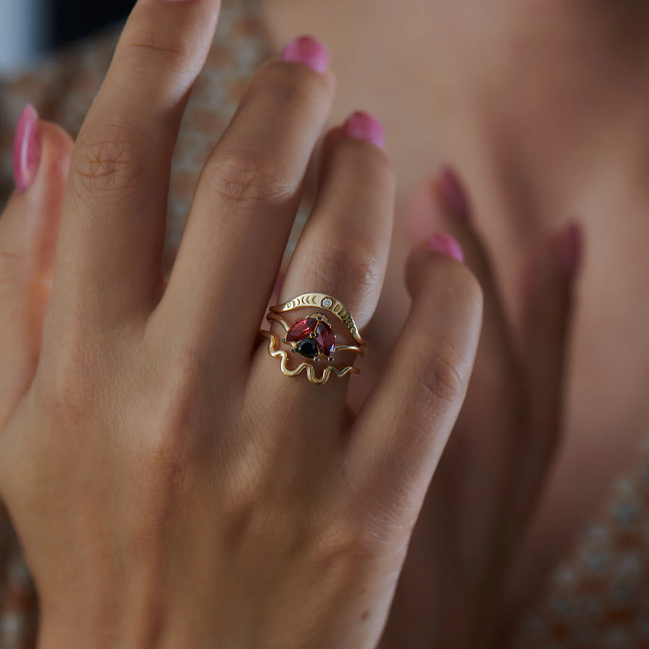 Wave Solid Gold Wedding Band - Image 6