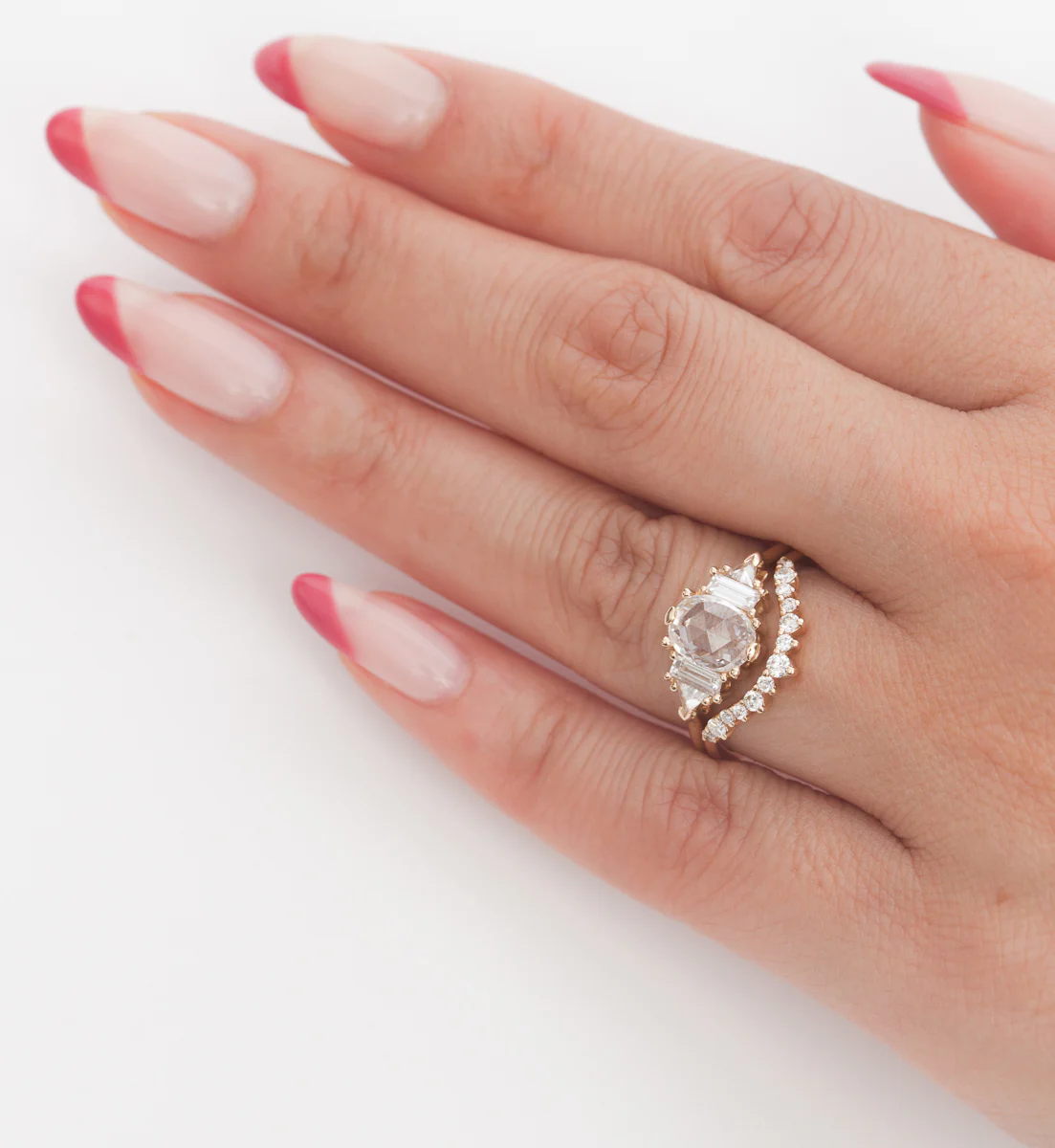 White Diamond Celestine Curve Band - Image 2