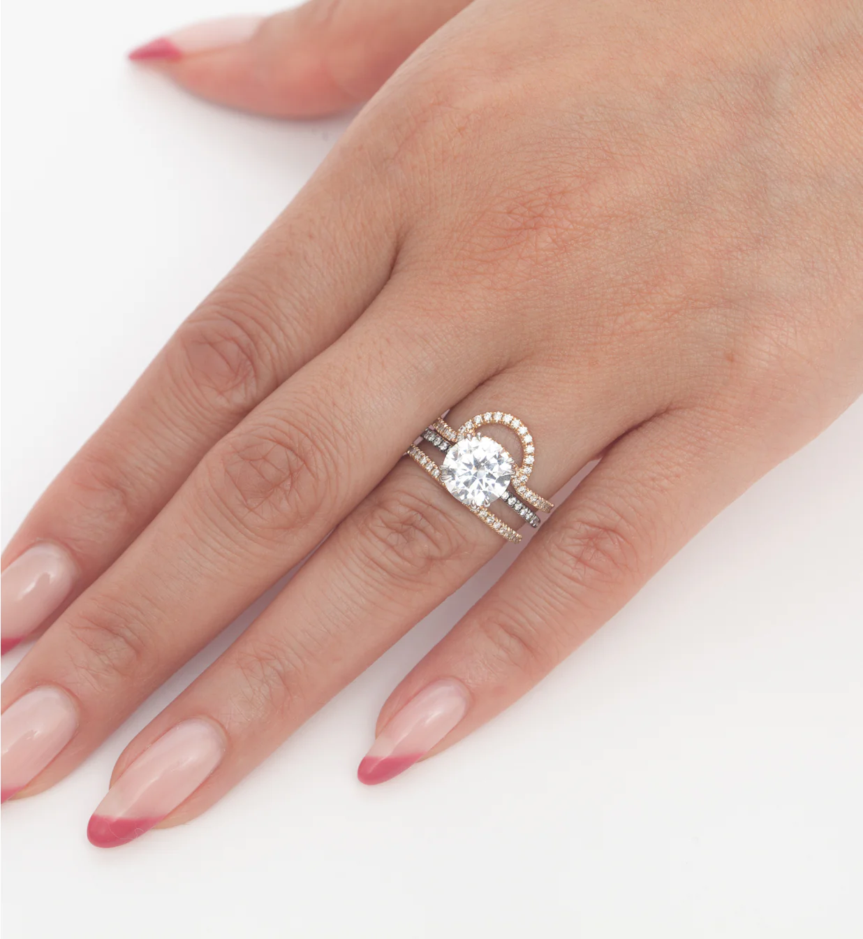White Diamond Eleonore Three-Quarter Pavé Band - Image 4