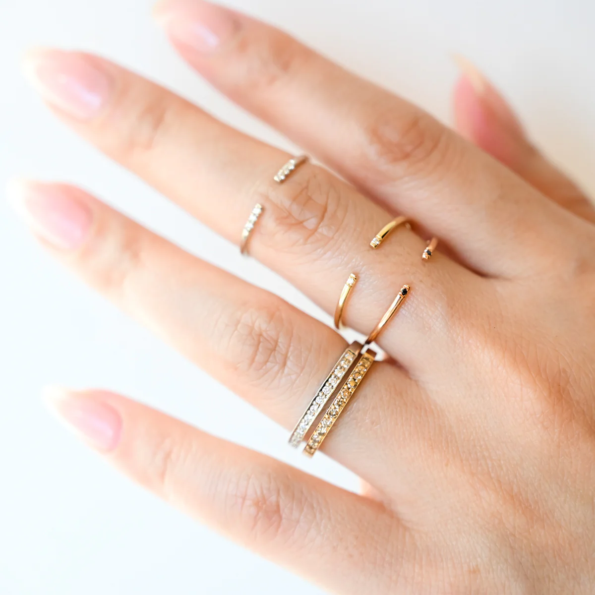 White Diamond Equilibrium Cuff Ring - Image 2